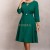 Rochie Monicca verde cu strass-uri la decolteu si curea